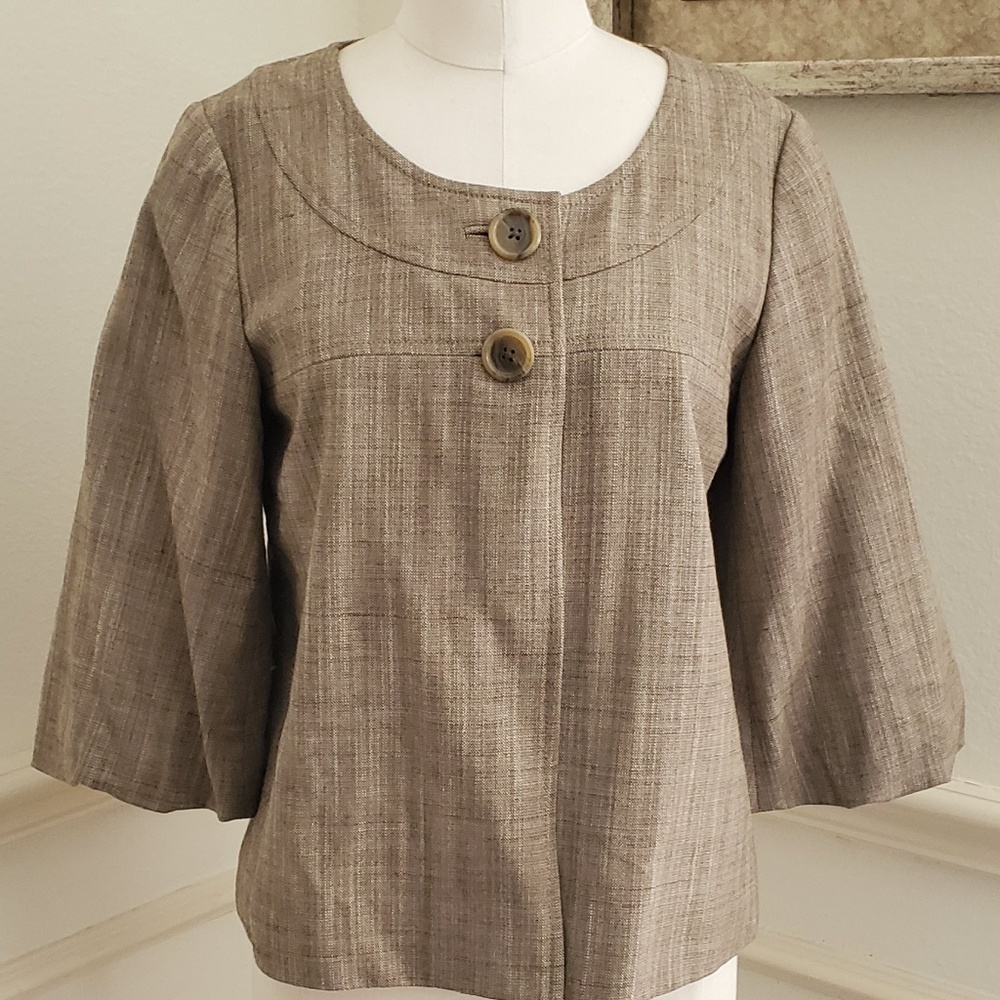 Banana Republic Tan 3/4 Sleeve Career Jacket